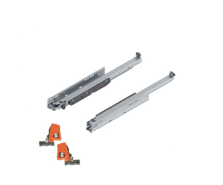 MOVENTO z Blumotion S pełny wysuw do szuflady drewnianej, 40 kg, dł. 550 mm, wymaga sprzęgła, lewa/prawa, cynkowana + sprzęgła