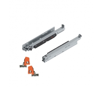 MOVENTO z BLUMOTION S, pełny wysuw do szuflady drewnianej, 70 kg, dł. 450 mm, wymaga sprzęgła, lewa/prawa, cynkowana + sprzęgła