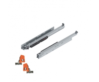 MOVENTO z BLUMOTION S, pełny wysuw do szuflady drewnianej, 70 kg, dł. 600 mm, wymaga sprzęgła, lewa/prawa, cynkowana + sprzęgła