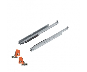 MOVENTO z BLUMOTION S, pełny wysuw do szuflady drewnianej, 60 kg, dł. 700 mm, wymaga sprzęgła, lewa/prawa, cynkowana + sprzęgła