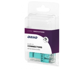 wyc.Szybkozłączka 3-przew Drut 300V/24A, Blister 10szt