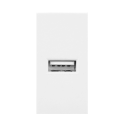 wyc.NOEN USB, port modułowy 22,5x45mm z ładowarką USB, 2,1A 5V DC, białe