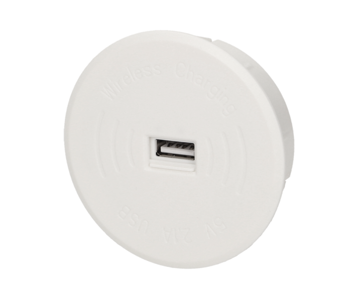 wyc.Bezprzewodowa ładowarka indukcyjna z dodatkowym portem USB, biała