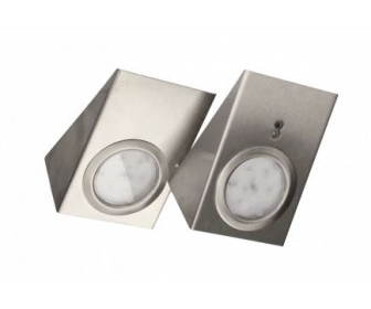 WYC. Zestaw opraw podszafkowych LED 2,5W, 180lm, 4000K, z wyłącznikiem bezdotykowym, INOX