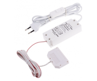 Zasilacz LED 12W STANDARD PLUS, 12VDC prz. wej 2m biały z wył PC1, prz wyj. 2m z 6 pkt mini amp