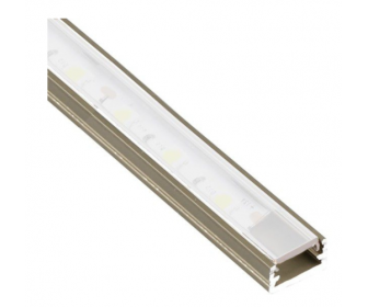 PROFIL-LINE MINI 2M, nakładany kolor szampan, mleczny klosz wciskany