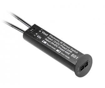 Wyłącznik bezdotykowy uniwersalny (dwubiegowy lub zbliżeniowy), czarny, 12V DC ze ściemnia