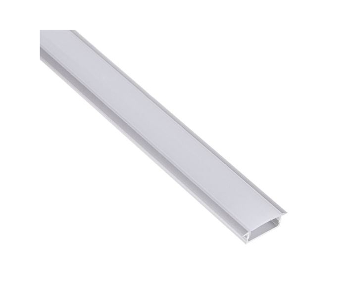 PROFIL INLINE Z LED 2M, WPUSZCZANY ALUMINIUM MLECZNY OSŁONKA WCISKANA