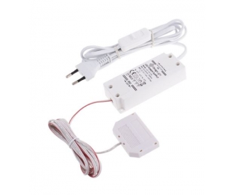 Zasilacz LED 12W STANDARD PLUS, 12VDC Przew.wej.2.0M 6pkt.rozdzielacz mini amp BIAŁY