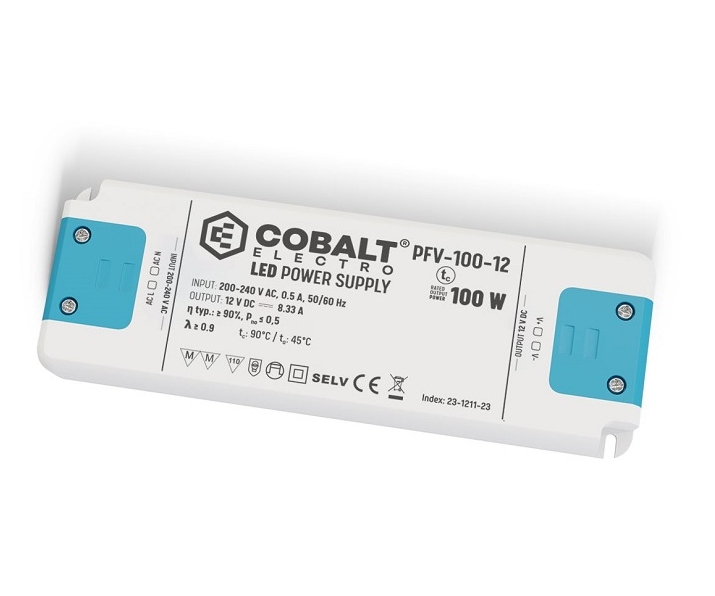Zasilacz LED CobaltElectro PFV 12V 100W IP20