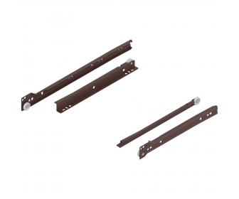 WYC. Prowadnica rolkowa STANDARD, 25 kg, dł. 250 mm, lewa/prawa, brązowa, częściowy wysuw