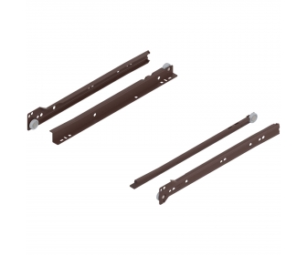 WYC. Prowadnica rolkowa STANDARD, 25 kg, dł. 300 mm, lewa/prawa, brązowa, częściowy wysuw