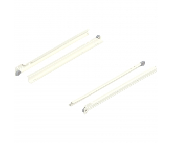 WYC. Prowadnica rolkowa STANDARD, 25 kg, dł. 350 mm, lewa/prawa, R9001 kremowo-biała, częściowy wysuw