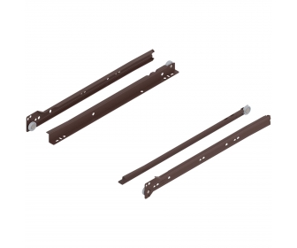 WYC. Prowadnica rolkowa STANDARD, 25 kg, dł. 350 mm, lewa/prawa, brązowa, częściowy wysuw