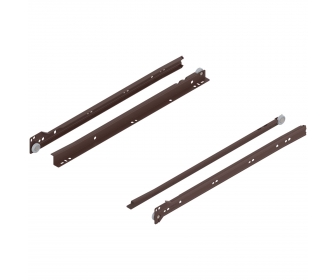 WYC. Prowadnica rolkowa STANDARD, 25 kg, dł. 400 mm, lewa/prawa, brązowa, częściowy wysuw