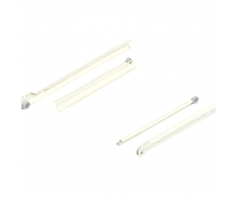 WYC. Prowadnica rolkowa STANDARD, 25 kg, dł. 250 mm, lewa/prawa, R9001 kremowo-biała, częściowy wysuw