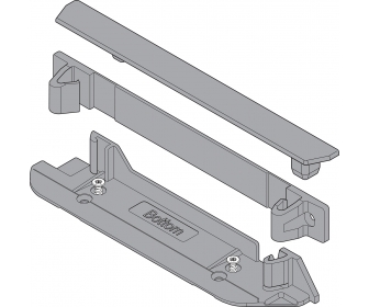 SERVO-DRIVE profil nośny-uchwyt pionowe, dolny/tylny + zaślepka, R7037 ciemnoszara