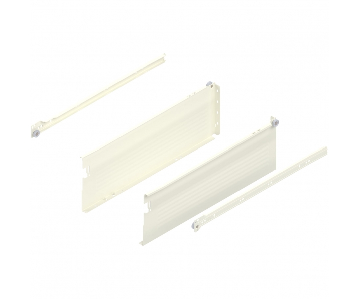 METABOX bok H (150 mm), częściowy wysuw, 25 kg, dł. 450 mm, lewy/prawy, R9001 kremowo-biała
