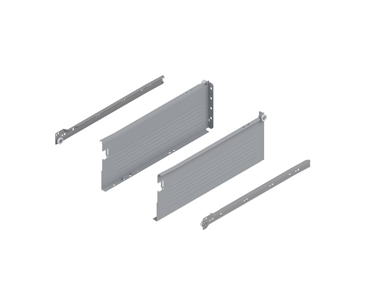 METABOX bok H (150 mm), częściowy wysuw, 25 kg, dł. 400 mm, lewy/prawy, R7004 szara