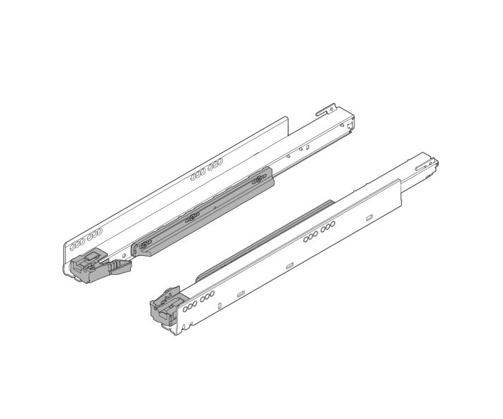 WYC. Prowadnica korpusu LEGRABOX z BLUMOTION, pełny wysuw, 70 kg, dł. 500 mm, lewa/prawa, cynkowana