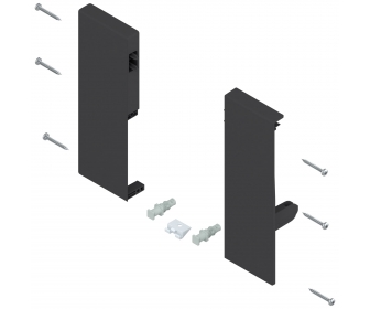 WYC. Mocowanie frontu TANDEMBOX antaro, wys. C, czarny, do szuflady wew z pojedynczym relingiem, lewe/prawe