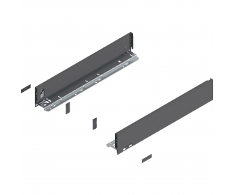Bok szuflady LEGRABOX, wys. M (90,5 mm), dł. 500 mm, lewy/prawy, antracyt mat