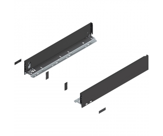 WYC. Bok szuflady LEGRABOX, wys. M (90,5 mm), dł. 500 mm, lewy/prawy, brunatnoczarny mat