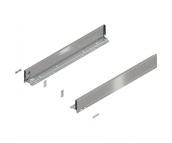 Bok szuflady LEGRABOX, wys. M (90,5 mm), dł. 650 mm, lewy/prawy, inox-szczotk.-lakier.