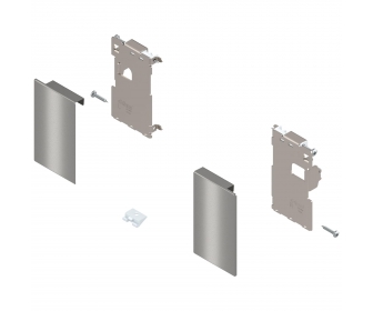 Mocowanie frontu LEGRABOX, wys. M, do szuflady wewnętrznej, lewe/prawe, inox-szczotk.-lakier.
