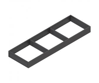 WYC. AMBIA-LINE  ramki do szuflady standardowej LEGRABOX, stal, dł. 650 mm, szerokość 200 mm, brunatnoczarny mat