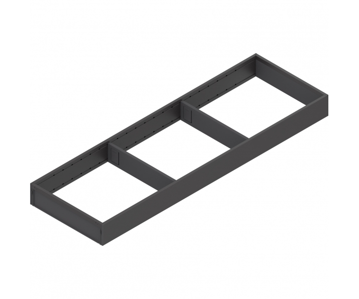 WYC. AMBIA-LINE  ramki do szuflady standardowej LEGRABOX, stal, dł. 650 mm, szerokość 200 mm, brunatnoczarny mat