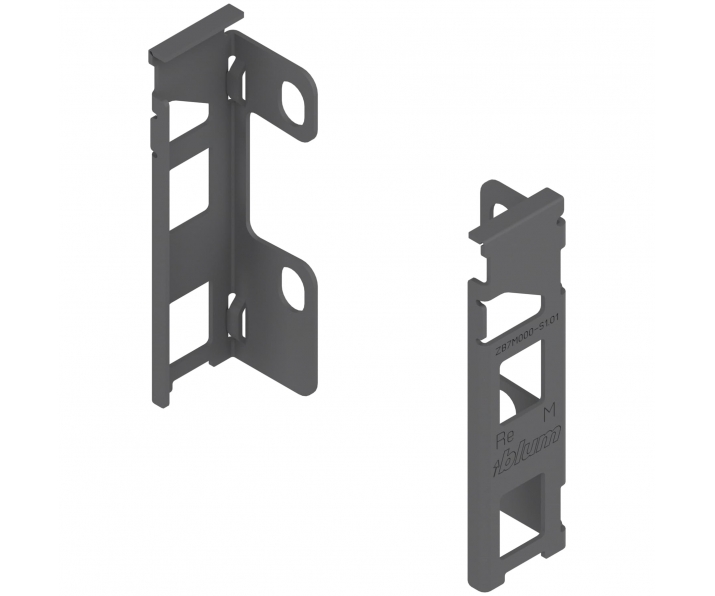 Komplet uchwyt drewnianej ścianki tylnej LEGRABOX wys. M, antracyt, BLUM ZB7M000S 