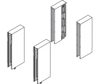 WYC. TANDEMBOX intivo BOXCOVER, wys. D, przedni/tylny, lewa/prawa, inox