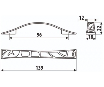 Uchwyt meblowy UR16-96-G9E