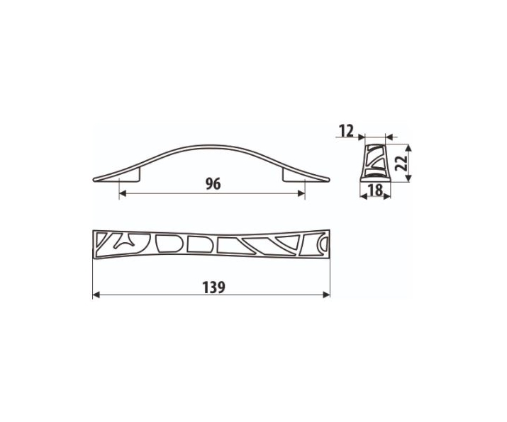 Uchwyt meblowy UR16-96-G9E