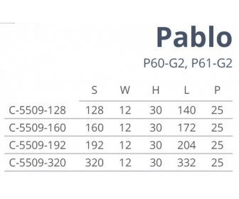 Uchwyt PABLO L-160 biały połysk + chrom