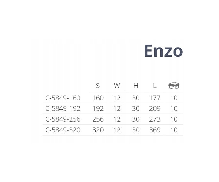 Uchwyt ENZO  L-192 P61 czarny mat