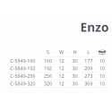 Uchwyt ENZO  L-192 P61 czarny mat