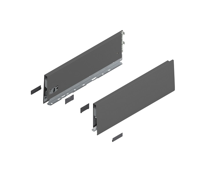 Bok MERIVOBOX, wysokość K (129 mm), dł. 400 mm, lewy/prawy+antracyt     mat*P/U: 1/5