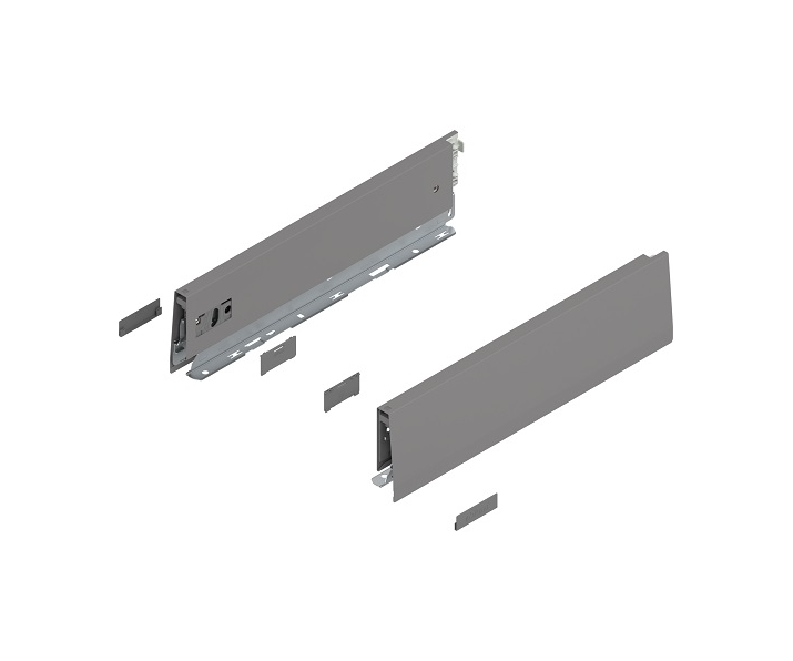 Bok MERIVOBOX, wysokość M (91 mm), dł. 350 mm, lewy/prawy+szary indium     mat*P/U: 1/5