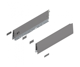 Bok MERIVOBOX, wysokość M (91 mm), dł. 400 mm, lewy/prawy+szary indium     mat*P/U: 1/5