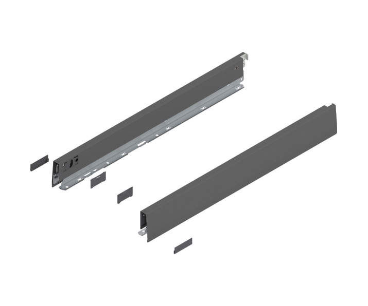 Bok MERIVOBOX, wysokość N (68.5 mm), dł. 550 mm, lewy/prawy+antracyt     mat*P/U: 1/5