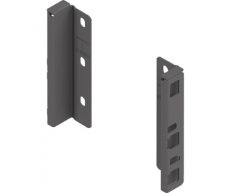 Uchwyt drewnianej ścianki tylnej MERIVOBOX, wys. K (146 mm),     prawy+lewy+antracyt mat*P/U: 25