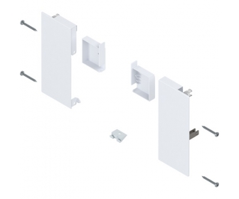 Mocowanie frontu MERIVOBOX , do szuflady wewnętrznej, wysokość K, lewe/prawe jedwabiście biały mat