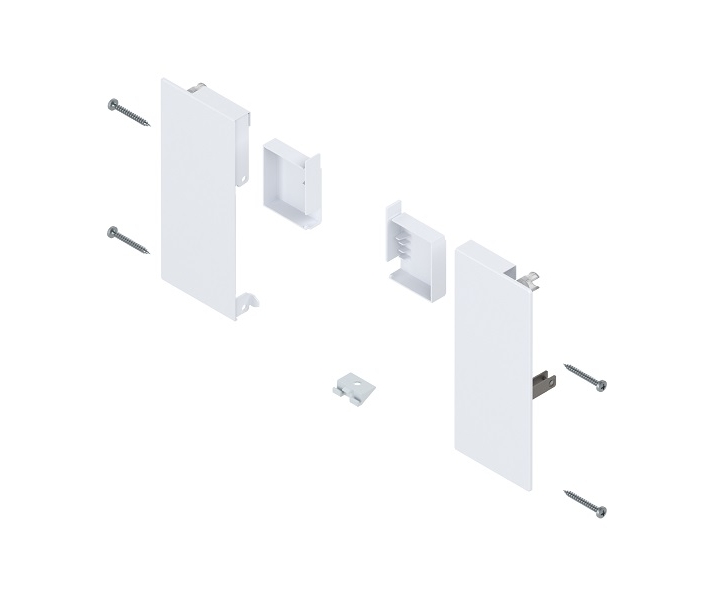 Mocowanie frontu MERIVOBOX , do szuflady wewnętrznej, wysokość K, lewe/prawe jedwabiście biały mat