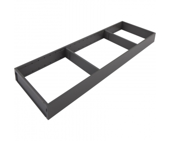 AMBIA-LINE  ramki do szuflady standardowej, do LEGRABOX/MERIVOBOX, stal,     dł. 650 mm, szerokość 200 mm+szary indium mat*P/U:
