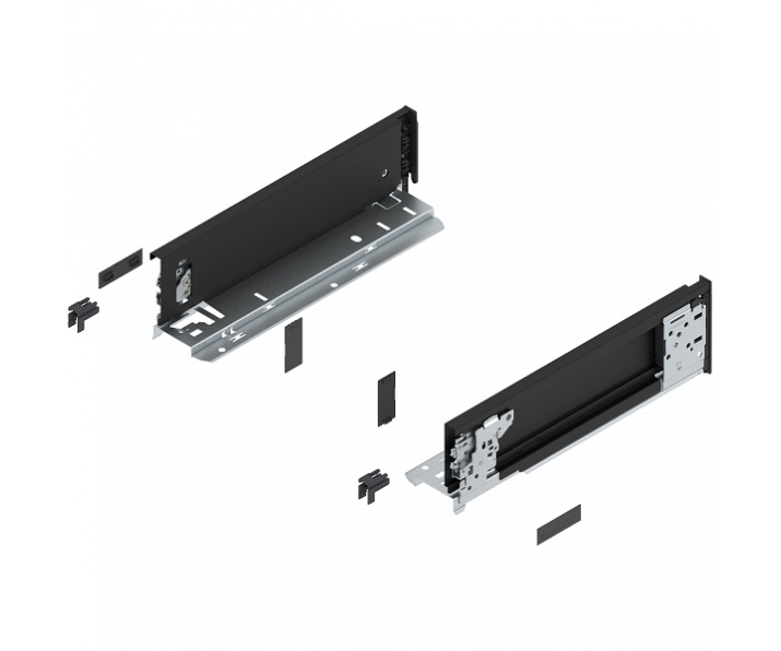 Bok LEGRABOX pure (za korpusem), wys. M (90.5 mm), dł. 270 mm, lewy/prawy, czarny mat