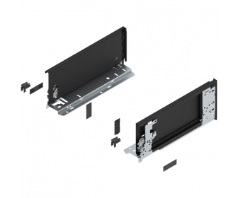 Bok LEGRABOX pure (za korpusem), wys. K (128.5 mm), dł. 350 mm, lewy/prawy, czarny mat