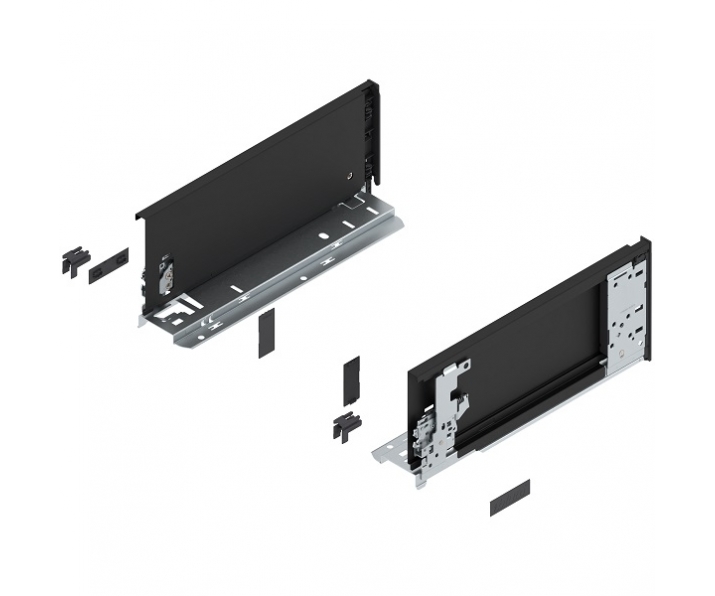 Bok LEGRABOX pure (za korpusem), wys. K (128.5 mm), dł. 350 mm, lewy/prawy, czarny mat