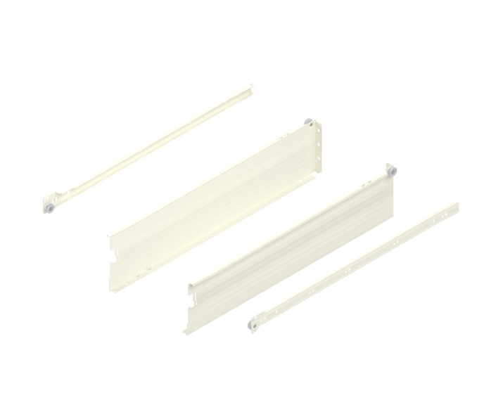 METABOX bok K (118 mm), częściowy wysuw, 25 kg, dł. 550 mm, lewy/prawy, R9001 kremowo-biała